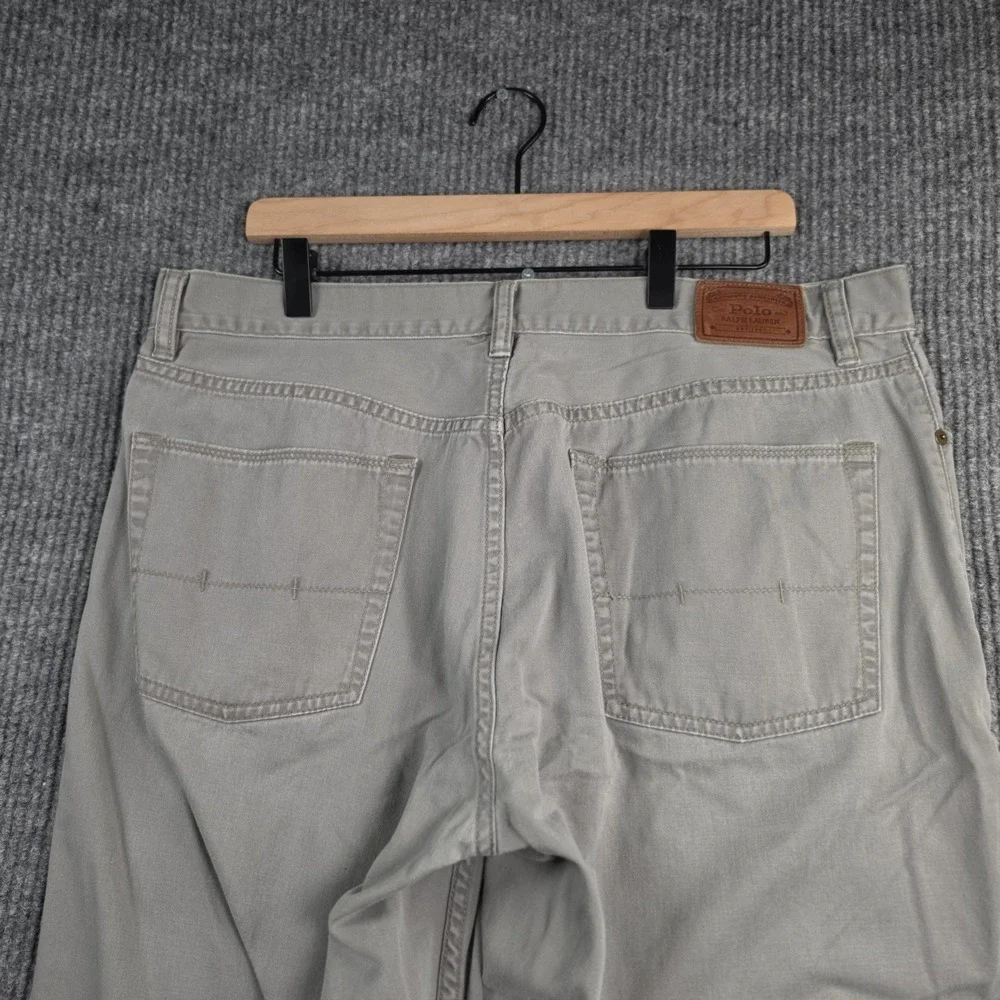 Polo Ralph Lauren Straight 650 Pants Mens 38x32 Gray Cotton Denim Style Y2K Gorp
